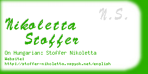 nikoletta stoffer business card